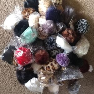 12 Random Pom Pom Ball Keychains